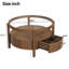 Table basse Mid-Century moderne avec tiroir de rangement et plateau en verre