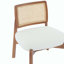 [Ensemble de 2] Méridienne beige moderne avec dossier tissé, structure en bois robuste, sièges d'appoint minimalistes et élégants pour le salon, la chambre à coucher ou le bureau