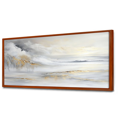 Pure Golden Winter Beach Landscape I - plage côtière, art mural