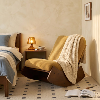 24.21" Wide Corduroy Upholstered Rocking Chair