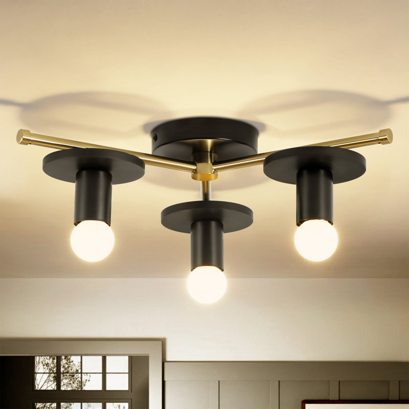 Rustech 3 - Light Flush Mount Ceiling Light, Matte Black
