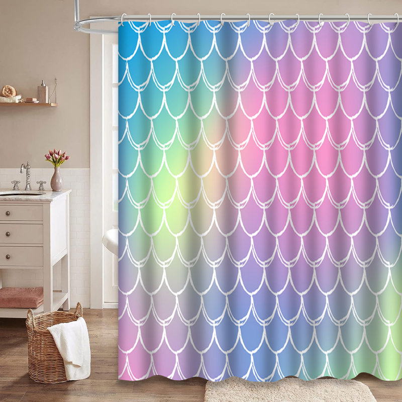 Rideau de douche avec 12 crochets, L 72 po x l 78 po