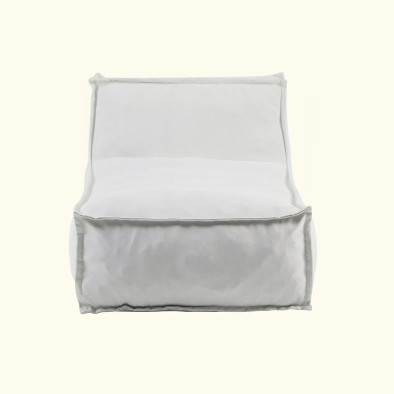 Outdoor Bean Bag Lounge Chair, Light Gray Polypropylene/Olefin