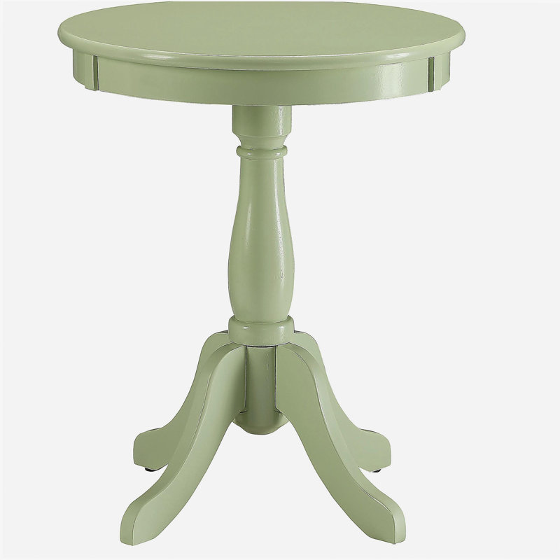 Table d'appoint vert clair avec piédestal tourné
