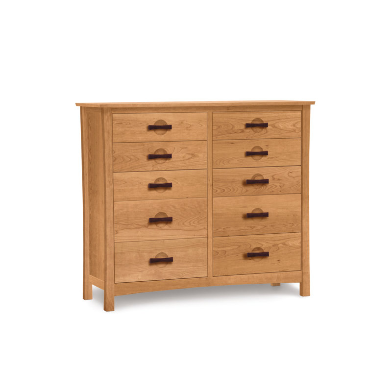 Commode en bois massif à 10 tiroirs Berkeley, Cerise naturelle