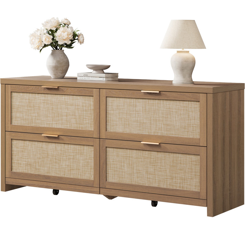 60.83 " W 4 - Drawer Dresser, Caramel Oak