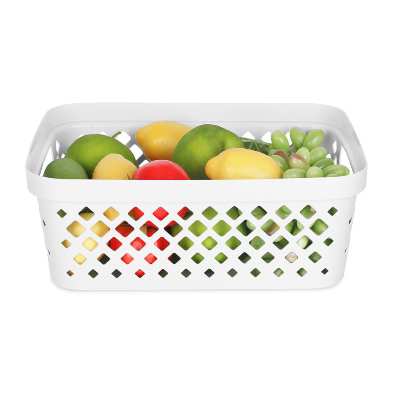 Glad Diamond Storage Baskets, Set of 6, White, 8qt