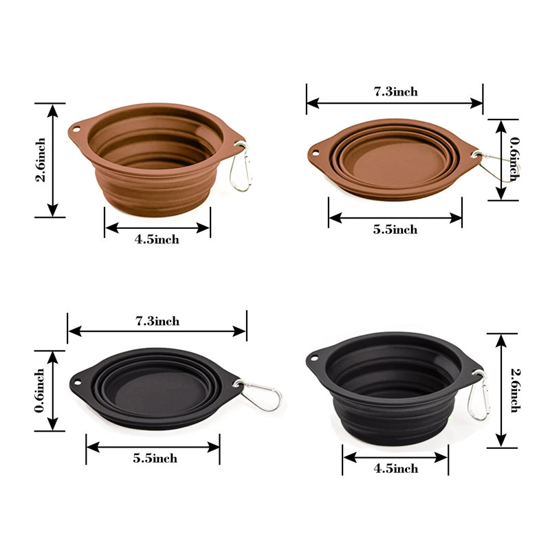 Anti-Skid Pet Bowl, Black/Brown