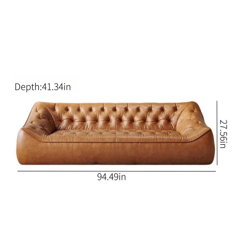 Canapé moderne brun simple, H 25,59 po x l 94,49 po x P 43,31 po, Noir