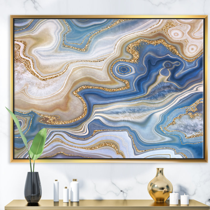 « jasper agate », impression sur toile, Toile avec cadre flottant or, H 20 po x l 20 po x P 1 po