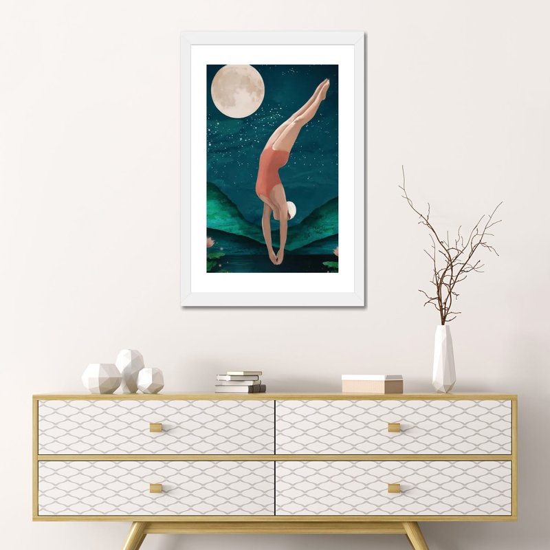 Print, H 24 po x l 16 po x p 1 po, Papier encadré blanc, Blanc