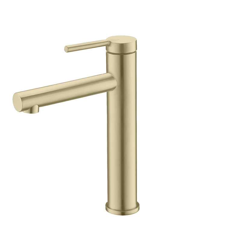 Élégant robinet de salle de bain vasque en or brossé 11 po, Doré brossé