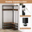 Corner Garment Rack with Open Shelves and 7 Hooks Shoe Bench-112215754