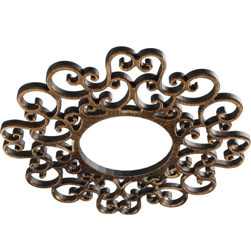 34 po x P 13 po x P 1 po, médaillon de plafond en PVC de qualité architecturale Reims, bronze antique, Bronze vieilli
