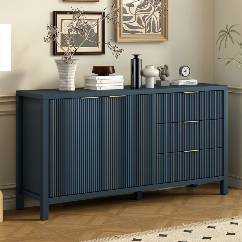 Buffet minimaliste avec motif à vagues pour le vestibule