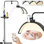 Lampe sur pied pliable avec demi-lune 70,8 po à DEL avec plateau et télécommande. Pour extension de cils