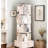 360 Degree Rotating Narrow 5 Tier White Wood Floor Standing Corner Bookshelf With Drawer, Book Shelf Organizer For Small Bedroom And Living Areas In Dorm Room Tiny Home-124472728