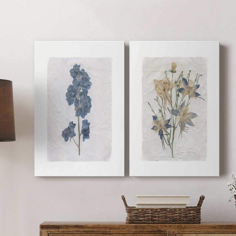 Découpage floral III - Toile tendue avec châssis de qualité supérieure - Prêt à accrocher, H 60 po x l 80 po