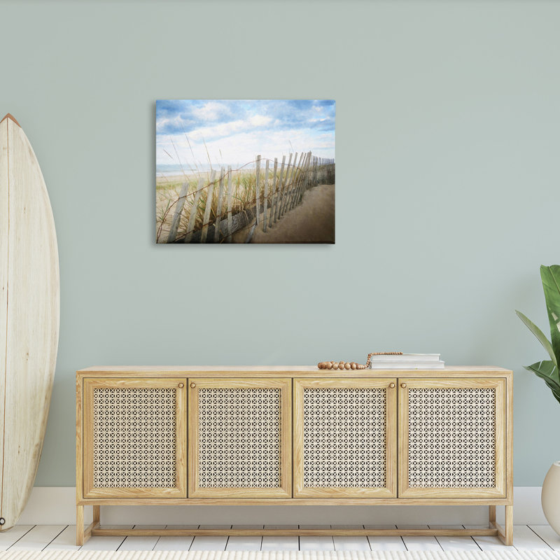 Summer Beach Fence Canvas Wall Art by GraffiTee Studios, 30" H x 40" W