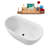 55" Streamline Soaking Glossy White Freestanding Tub and Tray With Internal Drain-101412994