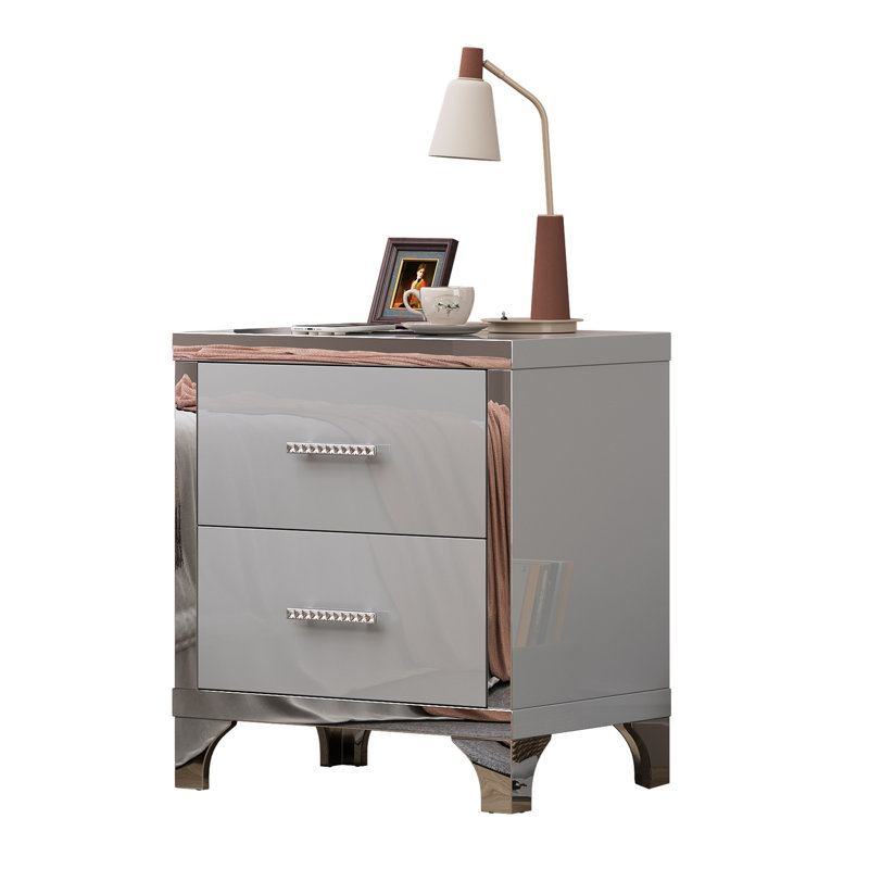 Table de bout avec rangement, Gris