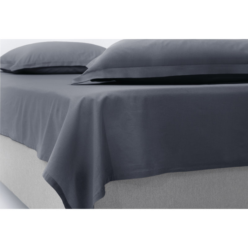 Penny Flat Sheet, King Flat Sheet, Dark Gray