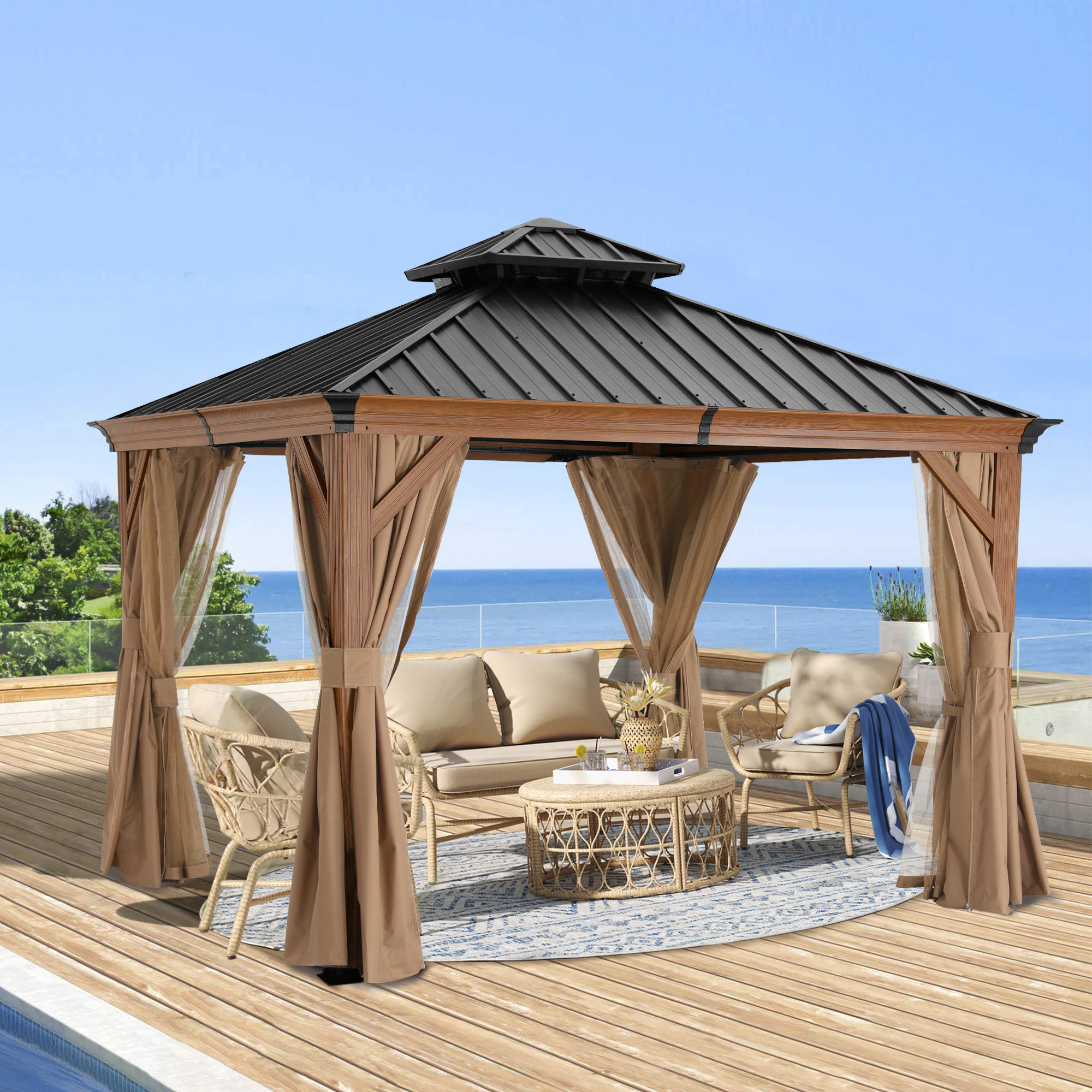 ABCCANOPY Aluminum Patio Gazebo Permanent Hardtop Gazebos & Reviews ...