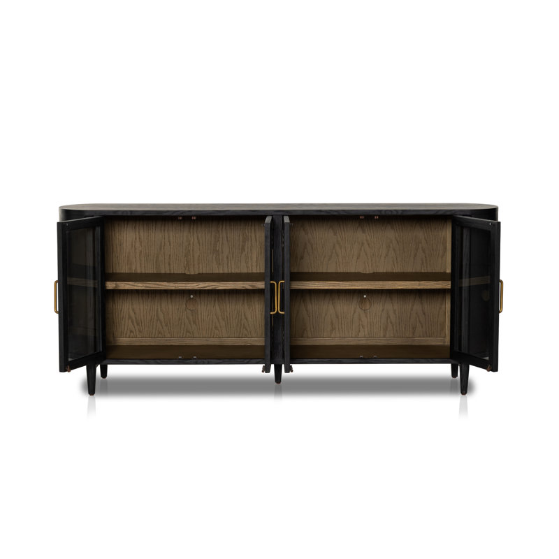 Tolle 82'' W Solid Wood Sideboard, Black