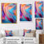 Art mural sur toile abstrait transitionnel rose et bleu II-490477999-490478003
