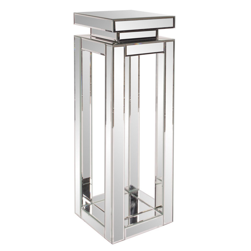 Sven Glass Top End Table, 36"H x 12"W x 12"L