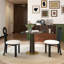 Table ronde moderne avec pieds en bois fritté de 85 cm avec base en métal-10690350