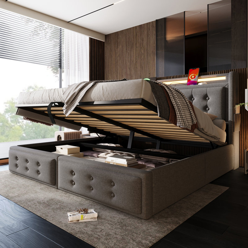 Bed, 4FT6, Grey