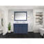 Meuble-lavabo double bleu marine 48 po X P 22 po D, dessus en quartz blanc et ensemble de robinet