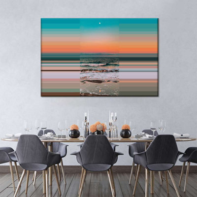 Impression sur toile, colorblock, paysage marin