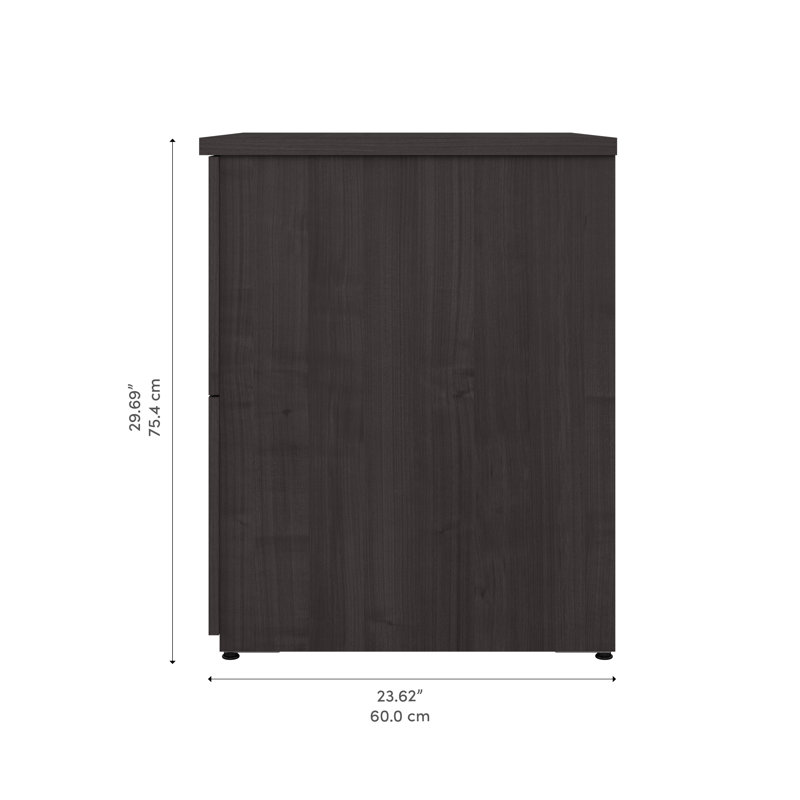 Classeur latéral à 2 tiroirs Pasiak, Gris anthracite