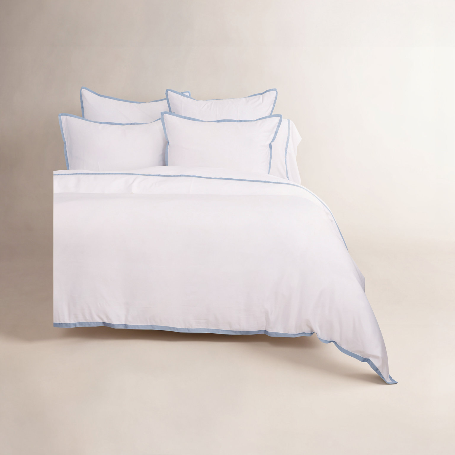 Langston Rayon Sateen Duvet Cover Set, French Blue, King Duvet Cover + 2 King Shams