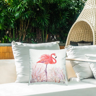 Coussin d'extÃ©rieur imprimÃ© Â« Flamingo Pond Â» de Pip Wilson