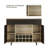 Contemporary Modern 10-Bottle Buffet Server, Natural Oak