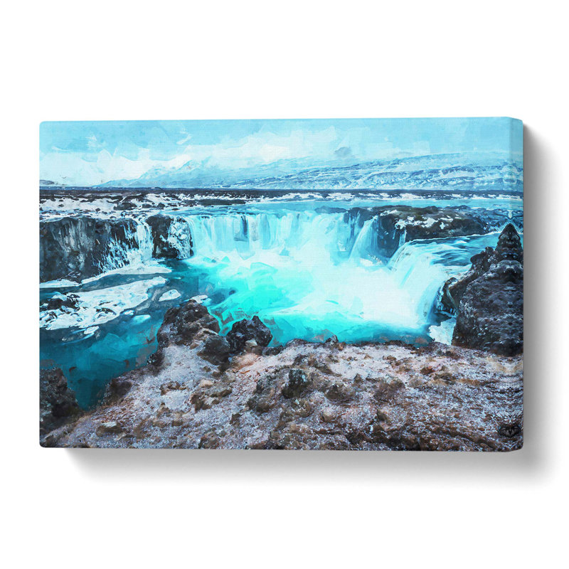 Godafoss Waterfall in Iceland - Wrapped Canvas, 61 cm H x 91.4 cm W
