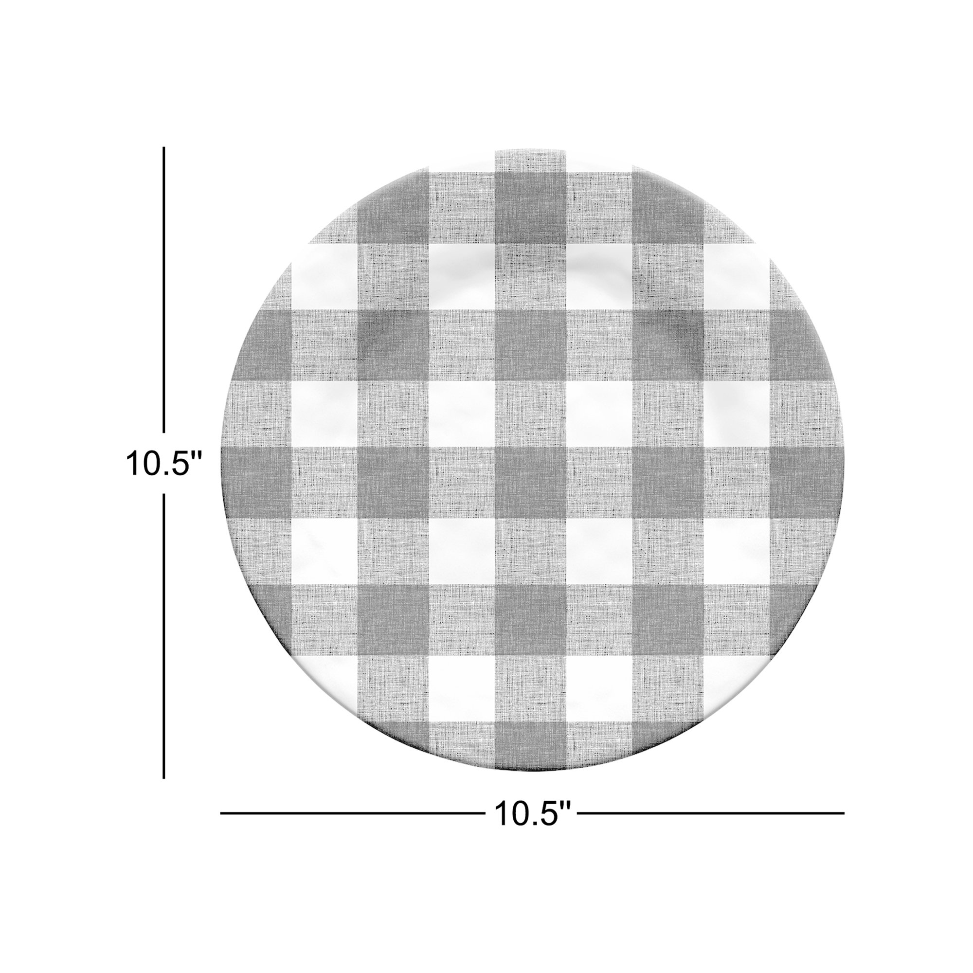 Safi Vintage Black Buffalo Check Dinner Plate,10.5",Melamine,Set Of 6