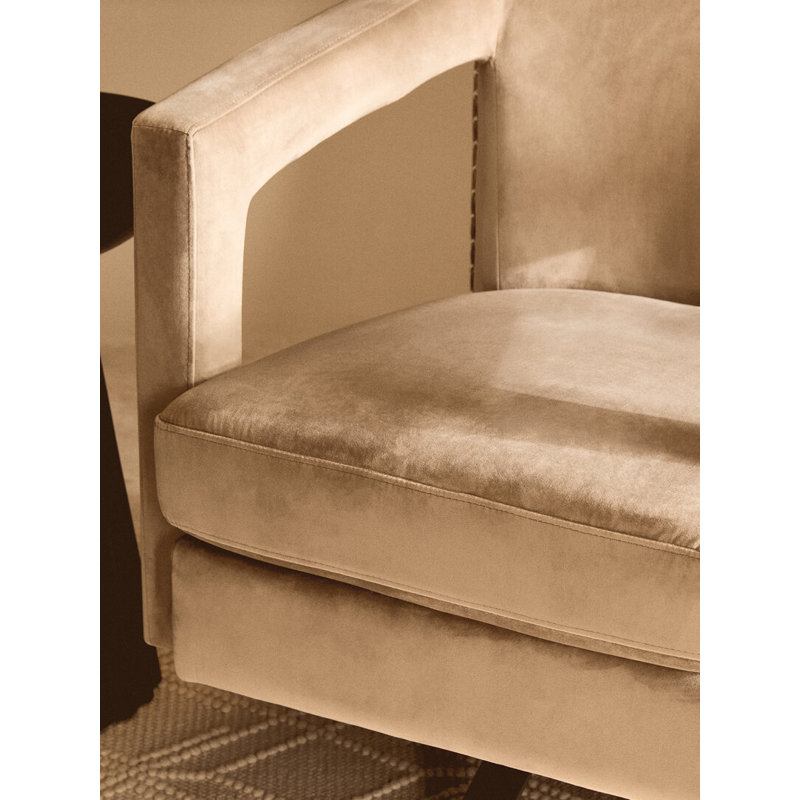 Velvet Swivel Club Chair, Mink