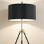 Lampe sur pied à trépied en or noir