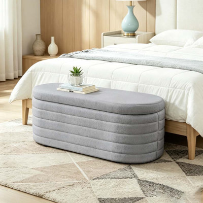 Modern Oval Storage Ottoman Bench