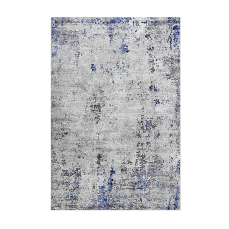 Area Rug, Collection Silver / Abstract Rug, Rectangle 6'7" x 7'9"