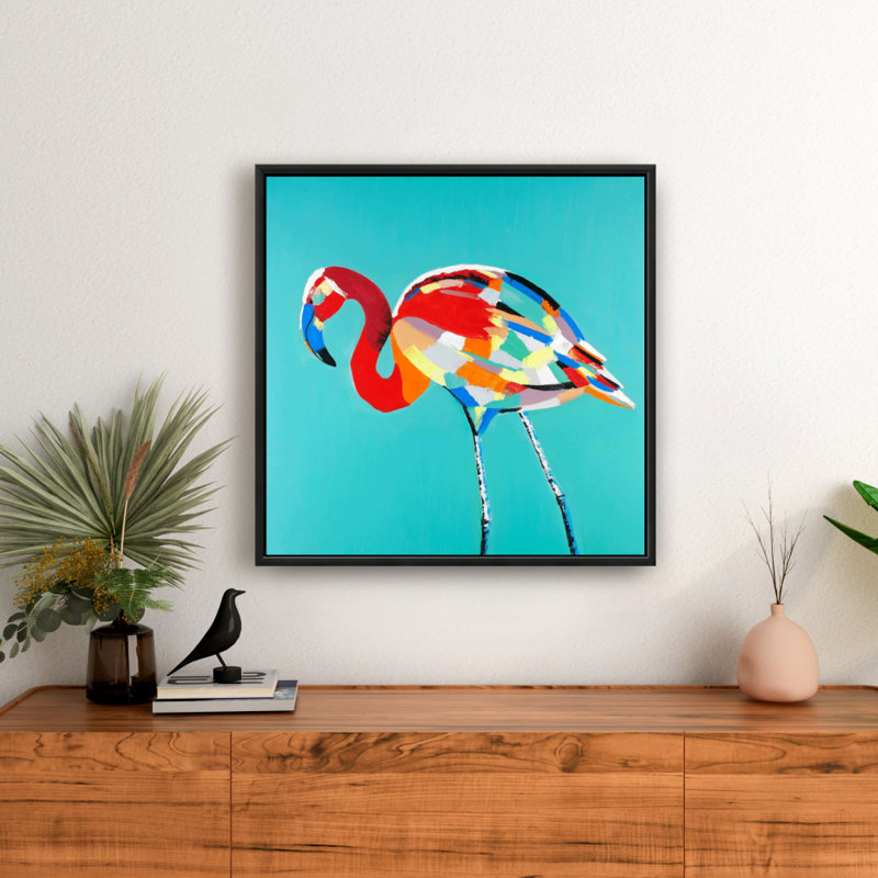 «Flamant rose abstrait»