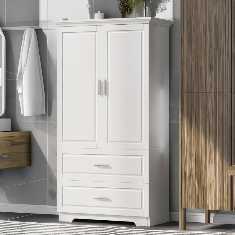 Tall Bathroom Storage Cabinet, White