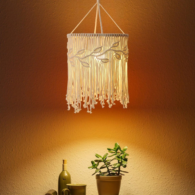 Cotton Drum Lamp Shade in Beige