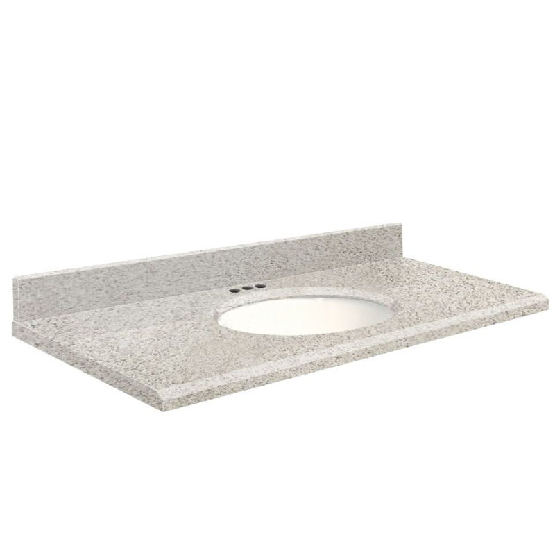 Dessus de salle de bain simple 25 po meuble-lavabo, Central de 4 po, Blanc, Côte de Sorrento