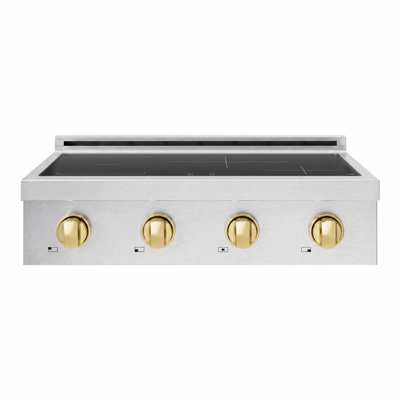 ZLINE Autograph 30 in. Paramount Induction Rangetop w/ 4 Elements in Satin Steel and Gold Accents