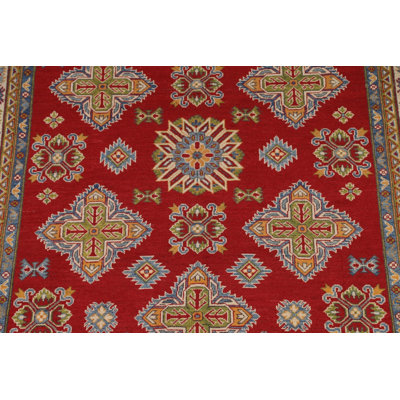 Red Kazak Hand-Knotted Area Rug